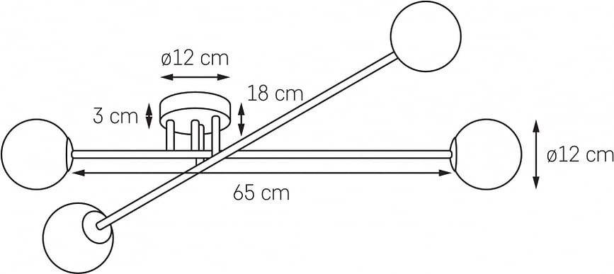 Astra Stropna Lampa 6 crno-zlatna