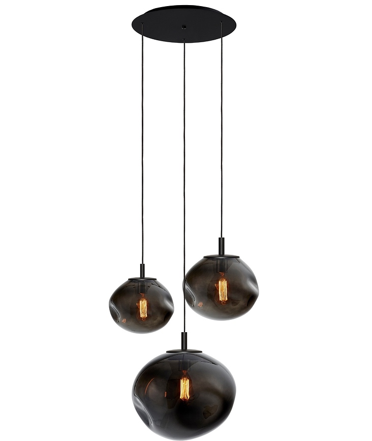 Avia Plafonnier, gris graphite, avec support noir