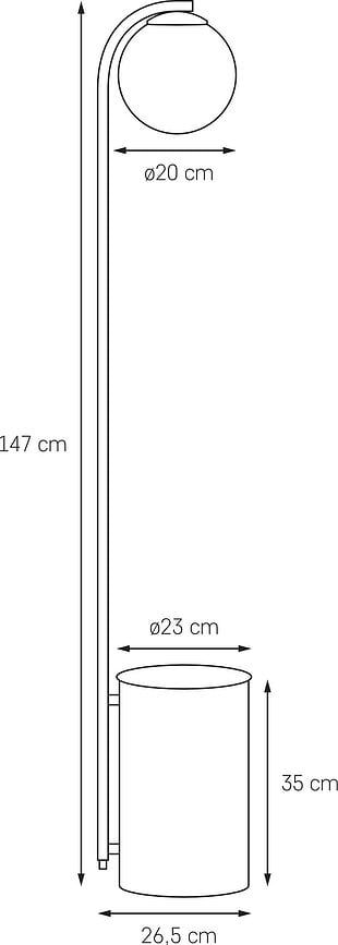 Botanica Deco XL Podna Lampa s spremnikom i drvenim poklopcem