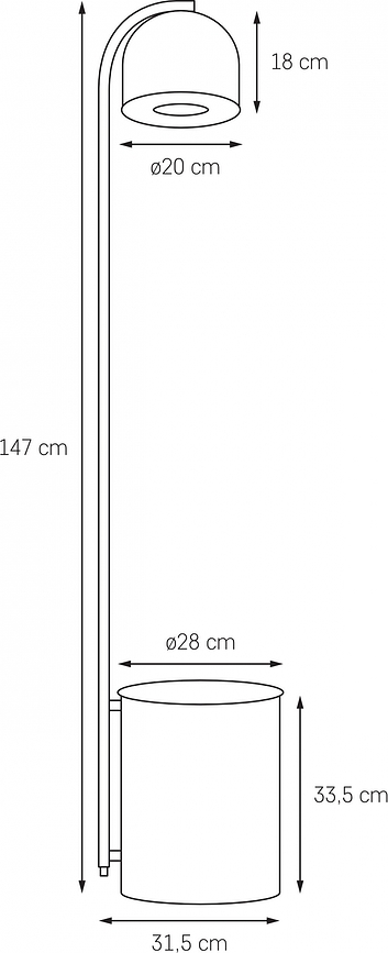 Botanica Talna svetilka XL, črna