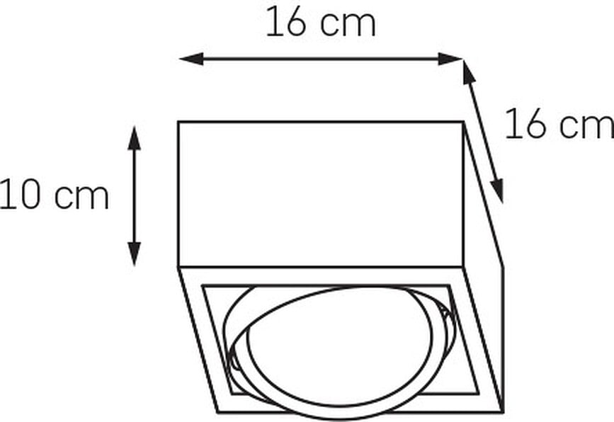 Cube 1 Lampa stropna crna