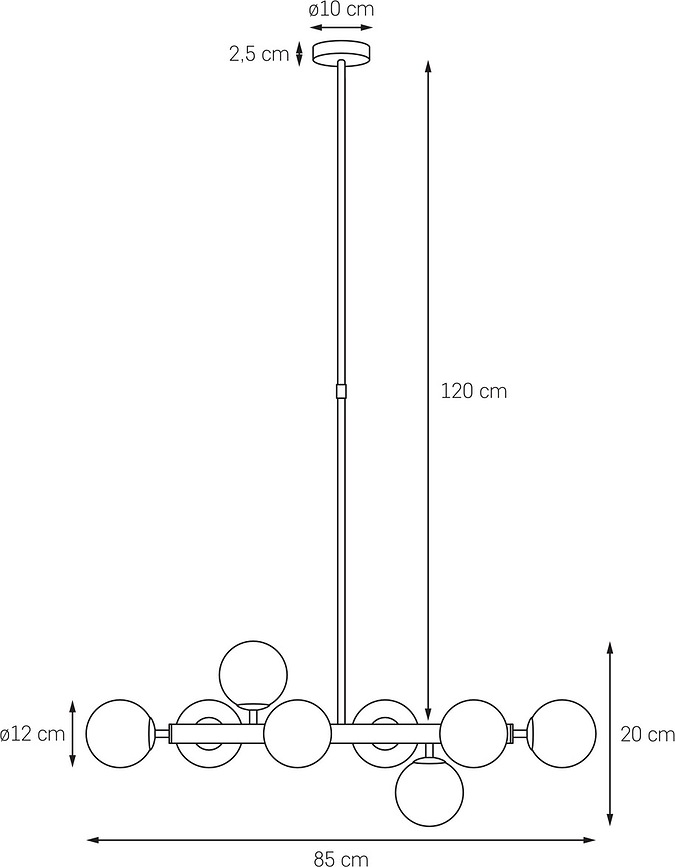 Cumulus II Viseća Lampa crno-zlatna