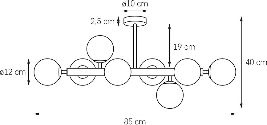 Cumulus III Suspension, dorée