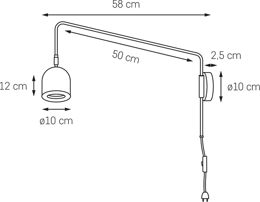 Gaspar Zidna Svjetiljka crna