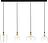 Hanglamp Longis 4 lijst zwart-goud