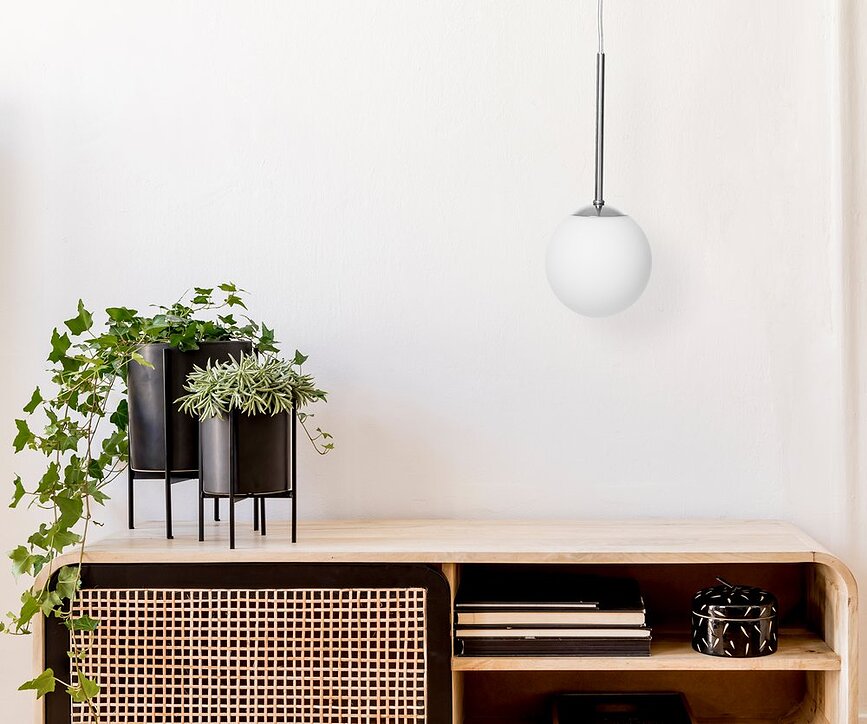 Lamia Suspension avec câble transparent, chromée