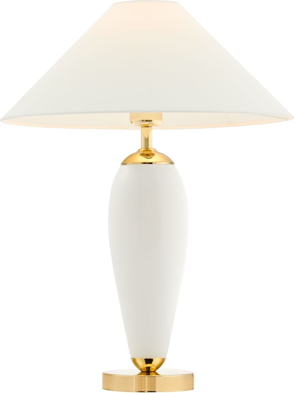 Lampa stojąca Rea Gold nietransparentna biała