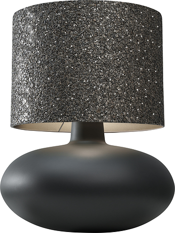 Lampa stołowa Sawa Stone czarna nietransparentna podstawa