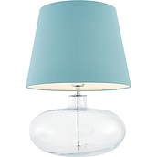 Lampa stołowa Sawa transparentna podstawa niebieski abażur