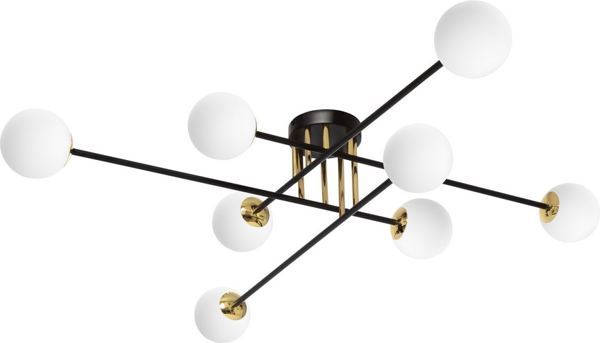 Lampa sufitowa Astra 8 czarno-złota