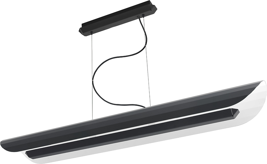 Lampă suspendată liniară Apolin, 120 cm, neagră