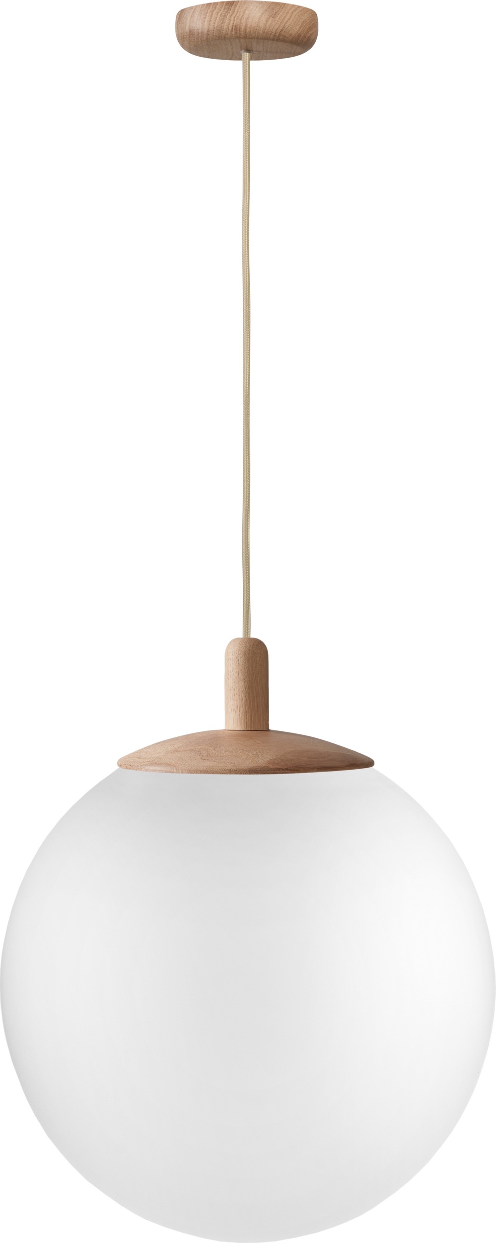 Lampa wisząca Alur L z drewnianym mocowaniem