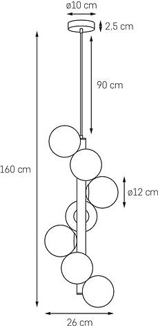 Lampa wisząca Cumulus Vertical 160 cm