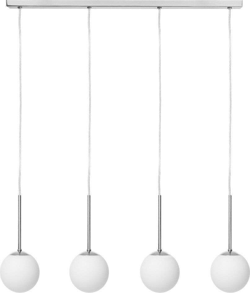 Lampa wisząca Lamia 4 srebrna z transparentnym przewodem