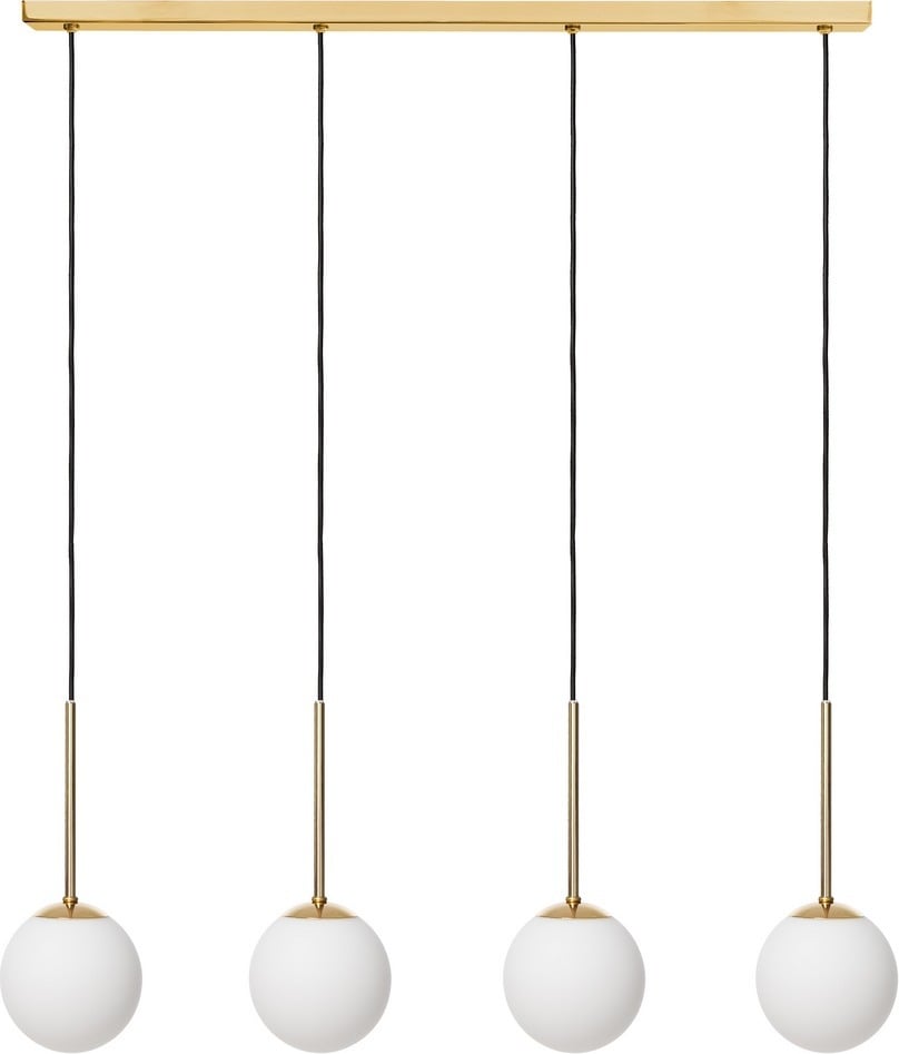 Lampa wisząca Lamia 4 złota z czarnym przewodem