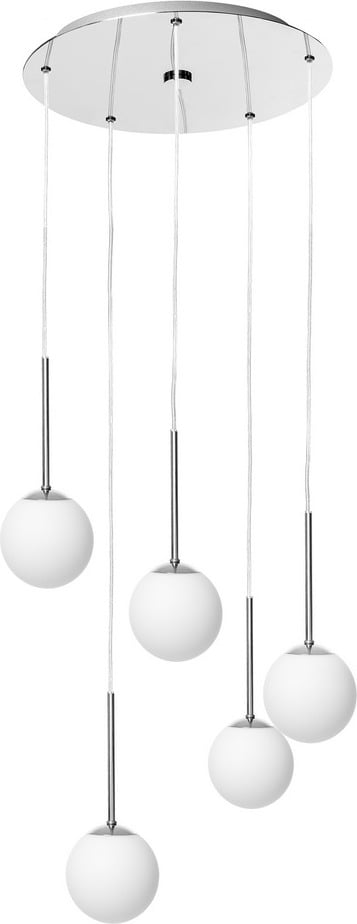 Lampa wisząca Lamia 5 chrom z transparentnym przewodem