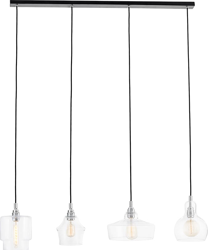 Lampa wisząca Longis 4 listwa czarna
