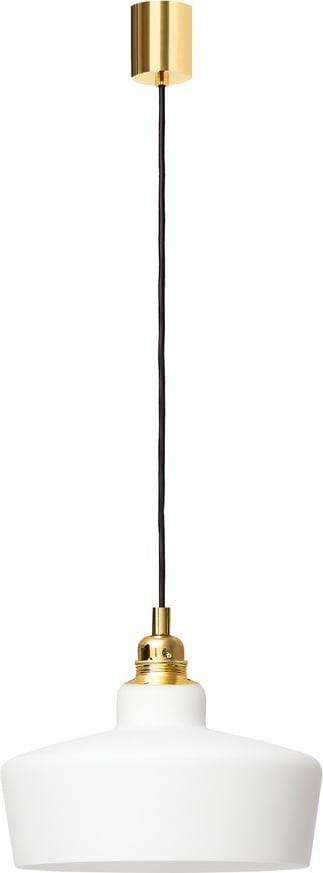 Lampa wisząca Longis III złota z białym kloszem