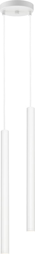 Lampa wisząca Roll biała podwójna z łączeniem białym