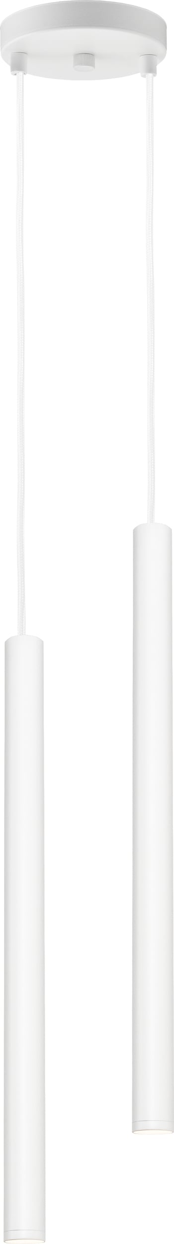 Lampa wisząca Roll biała podwójna z łączeniem białym