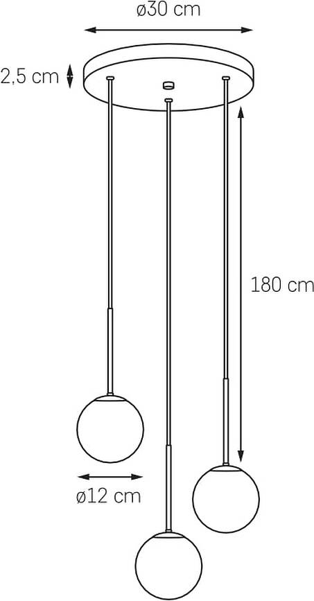 Lámpara Colgante cromada Lamia 3, con cable transparente