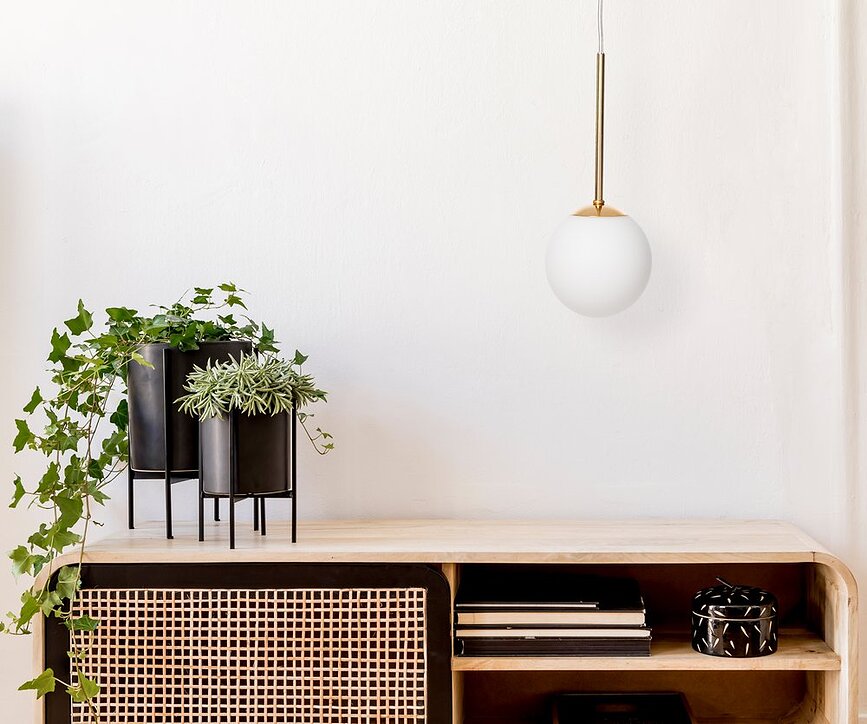 Lámpara colgante cromada Lamia, con cable transparente