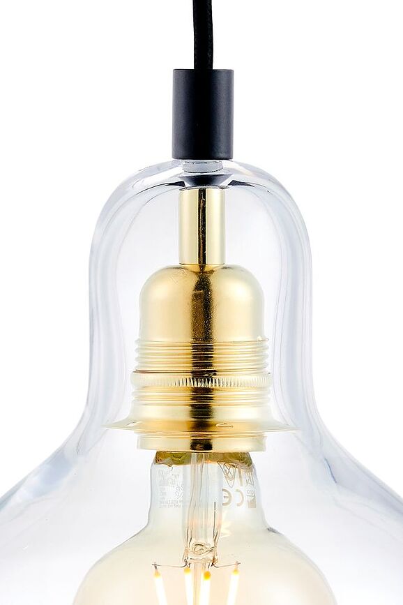 Lámpara Colgante Longis I, negra y dorada