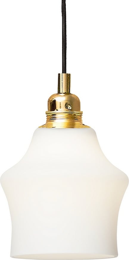 Lámpara Colgante Longis II, dorada con pantalla blanca