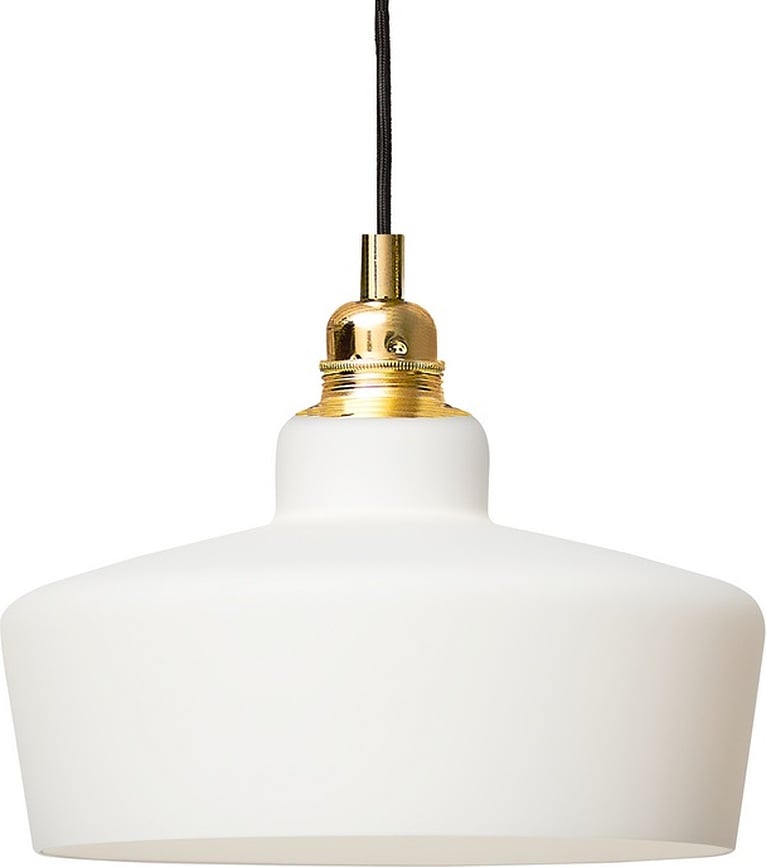 Lámpara Colgante Longis III, dorada, con pantalla blanca