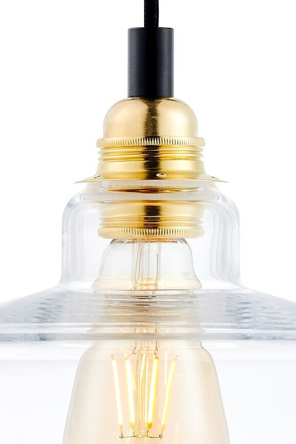 Lámpara Colgante Longis III, negra y dorada