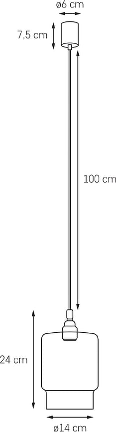 Lámpara Colgante cromada Longis IV, con cable negro