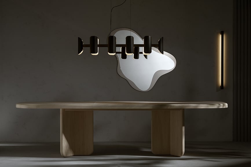 Lámpara Colgante multibrazo Apolin, rosa empolvado