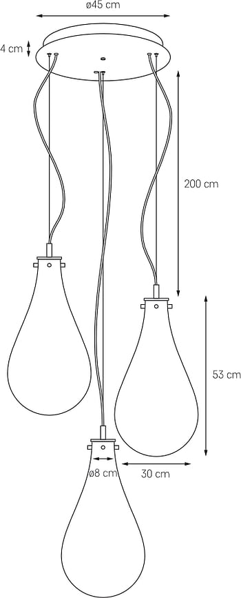 Lámpara Colgante Stilla, 3 luces, negra