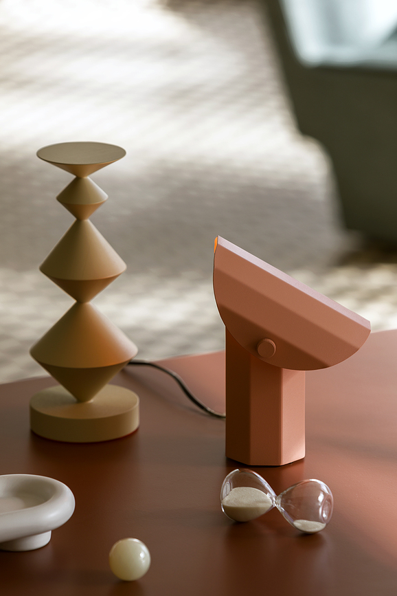 Lámpara de Mesa de acero cepillado Apolin, 18 cm