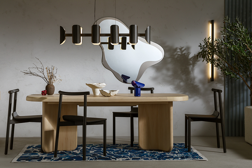 Lámpara de Mesa de acero cepillado Apolin, 18 cm