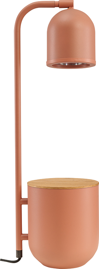 Lámpara de mesa con recipiente Botanica, tapa de madera