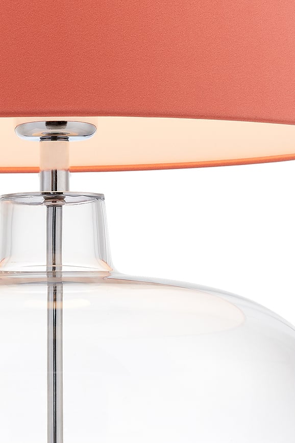 Lámpara de Mesa Sawa, base transparente, pantalla negra