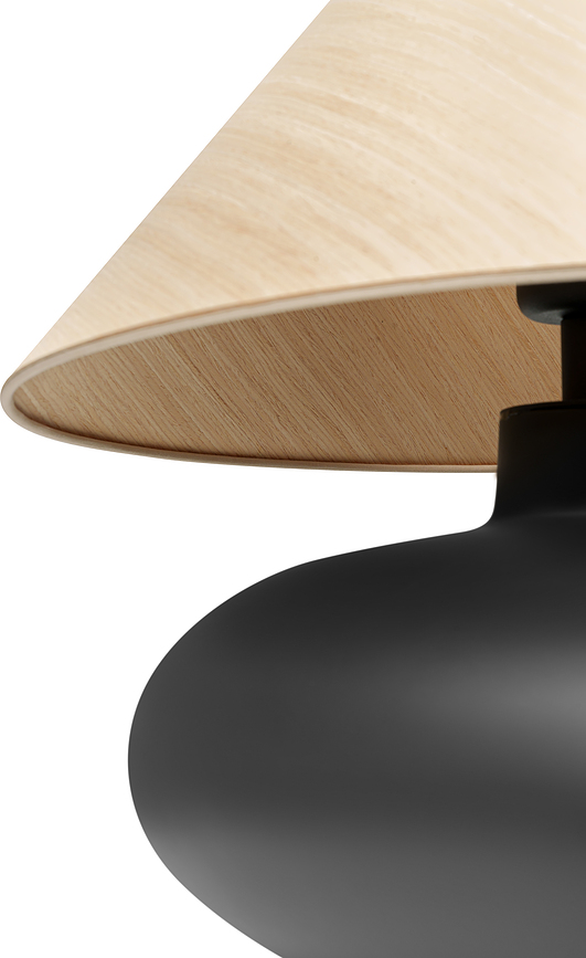 Lámpara de Mesa Sawa Natur, base opaca, acabado roble claro