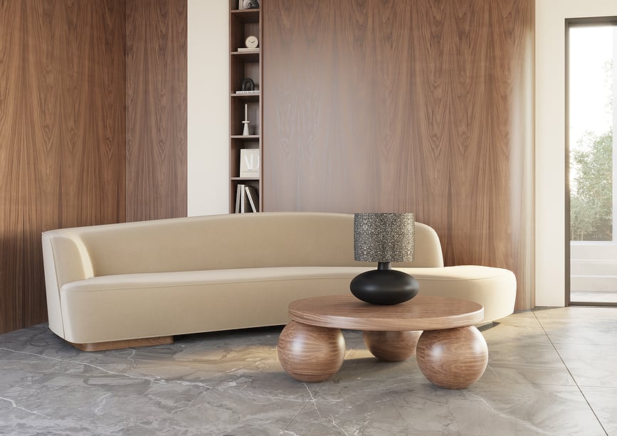 Lámpara de Mesa Sawa Stone, base opaca negra