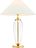 Lámpara de Pie Rea Gold, con base transparente y pantalla blanca