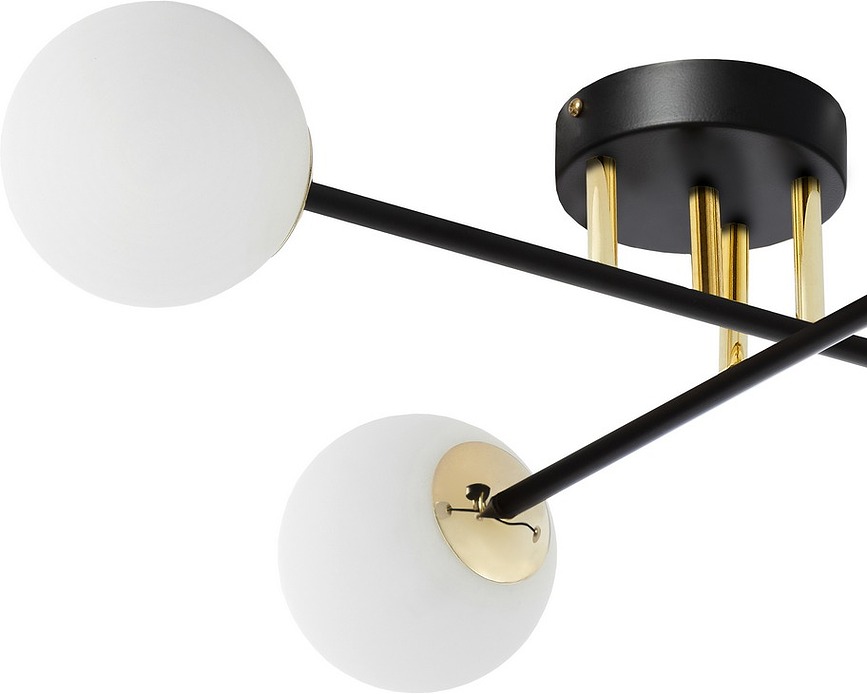 Lámpara de Techo Astra 6, negro y dorado