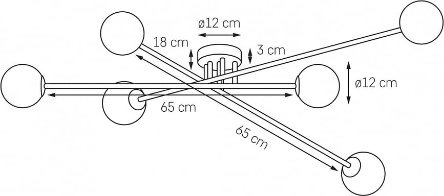 Lámpara de Techo de 4 luces Astra, plateada