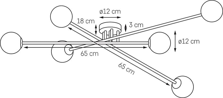Lámpara de Techo Astra, de 4 luces