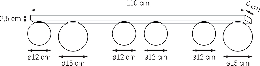 Lámpara de Techo o Aplique Gigi 6, negra