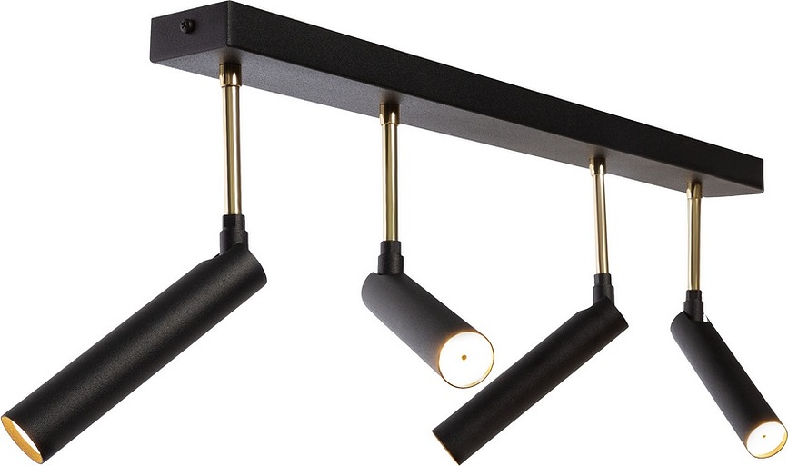 Lámpara de Techo o Aplique Lars 6, negro y dorado