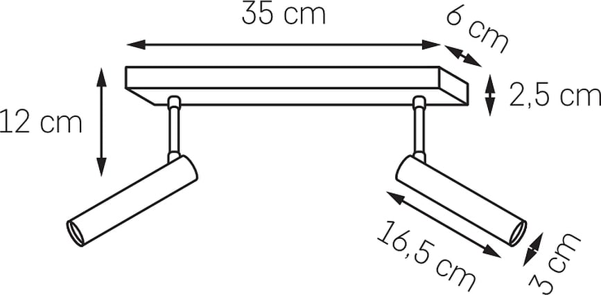 Lars 6 Stropna Zidna Svjetiljka crno-zlatna