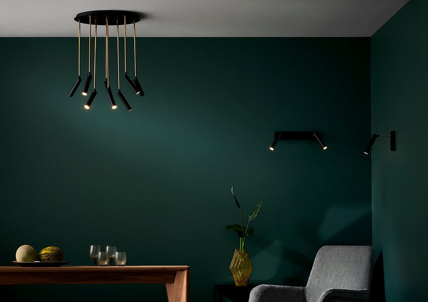 Lars 6 Stropna Zidna Svjetiljka crno-zlatna