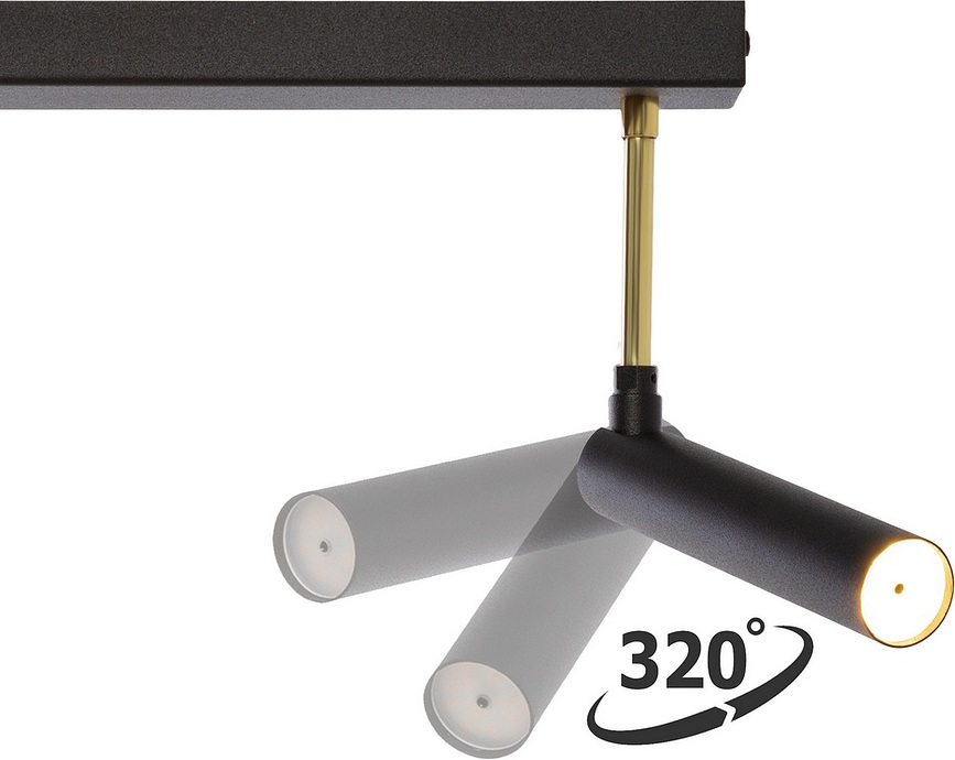 Lars 6 Stropna Zidna Svjetiljka crno-zlatna