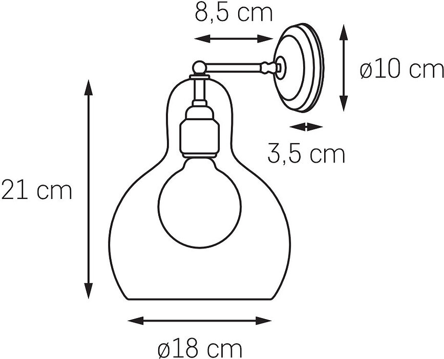 Longis I Applique Murale, noir et or