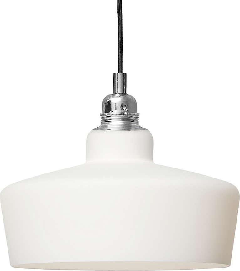 Longis III Suspension, dorée, avec abat-jour blanc